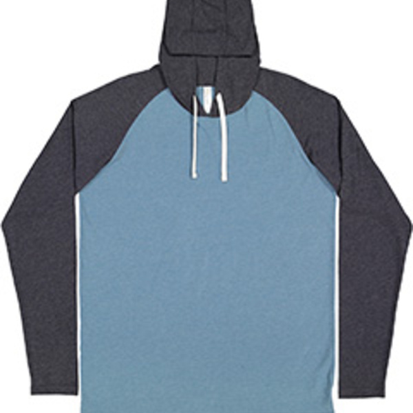 Men's Hooded Raglan Long Sleeve Fine Jersey T-Shirt Thumbnail