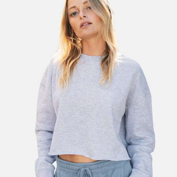 Women's Lightweight Crop Crewneck Sweatshirt Thumbnail