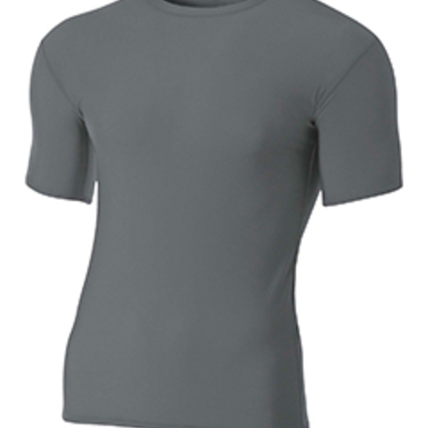 Adult Polyester Spandex Short Sleeve Compression T-Shirt Thumbnail