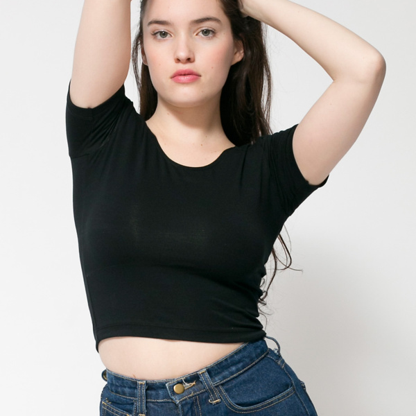 RSA8380 Cotton Spandex Jersey Crop Tee Thumbnail
