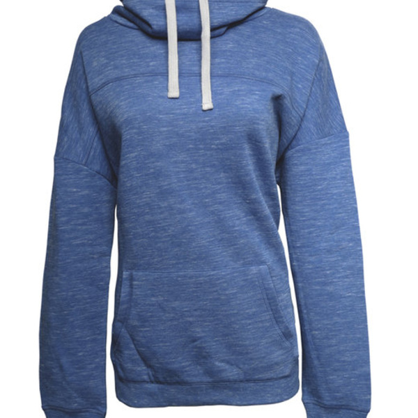 Ladies' Melange Fleece Cowl Neck Sweatshirt Thumbnail