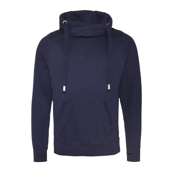 Men's Heavyweight Cross Over Neck Hooded Sweatshirt Thumbnail