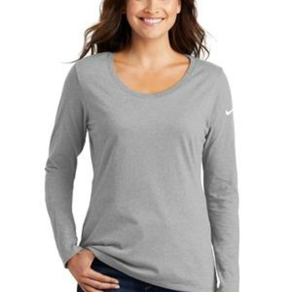 Ladies Core Cotton Long Sleeve Scoop Neck Tee Thumbnail