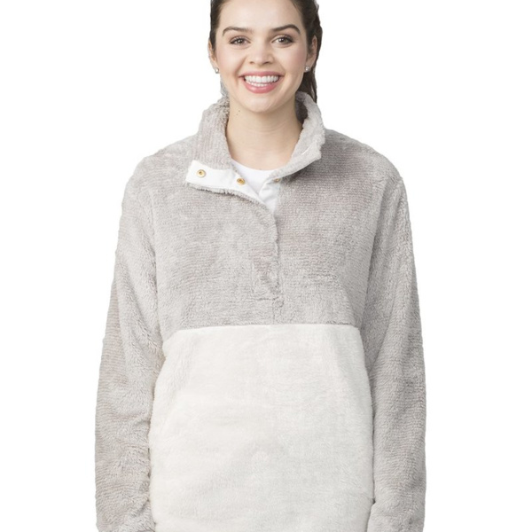 Unisex Fuzzy Half-Snap Fleece Pullover Thumbnail